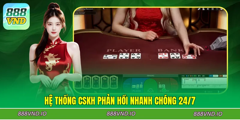 Hệ thống CSKH phản hồi nhanh chóng 24/7